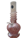 8" White-Rose Pink Waterpipe With Wrap