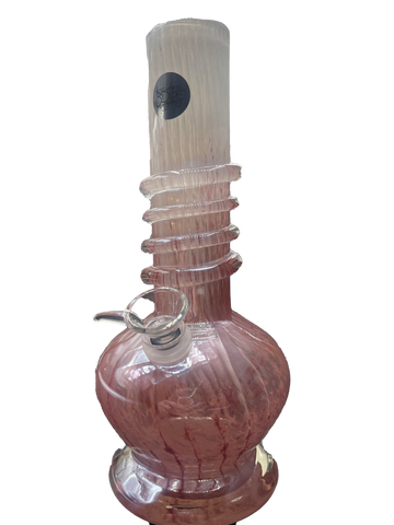 8" White-Rose Pink Waterpipe With Wrap