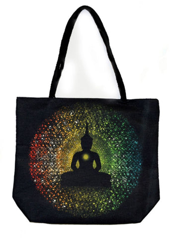 Techno Jute Buddha Tote Bag