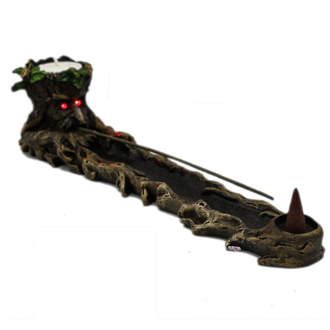 Old man tree incense burner and candle