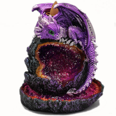 Backflow Incense Burner - Illuminated Purple Dragon