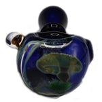 Handblown Blue 3-D Mushroom Glass Pipe