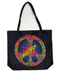 Techno Jute Peace Love Tote Bag
