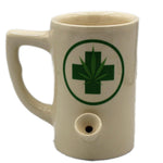 Green cross leaf mug pipe